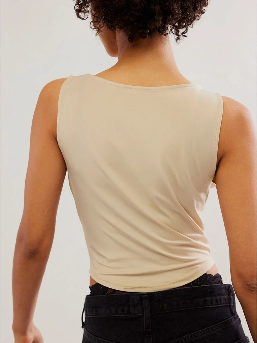 Free People Morning Oat Draped Crop Top